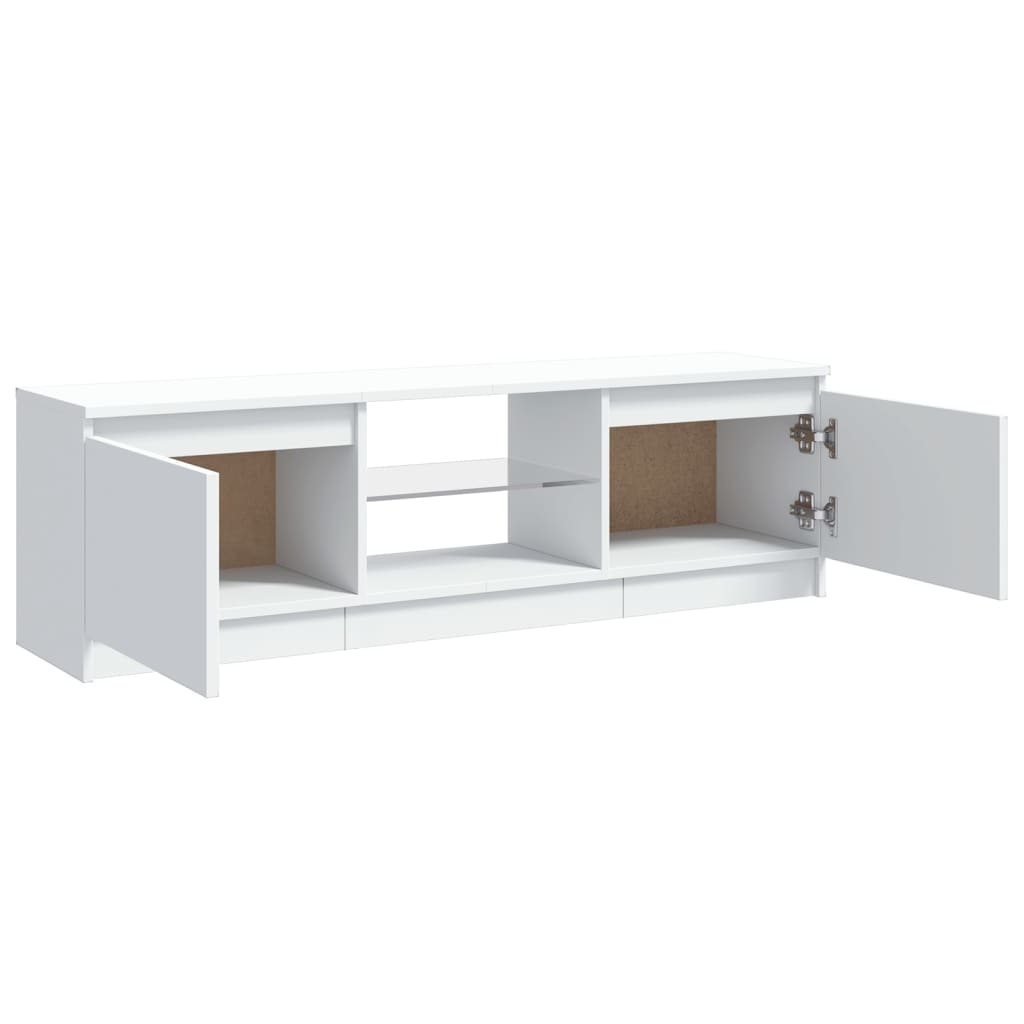 Móvel de TV com luzes LED 120x30x35,5 cm branco