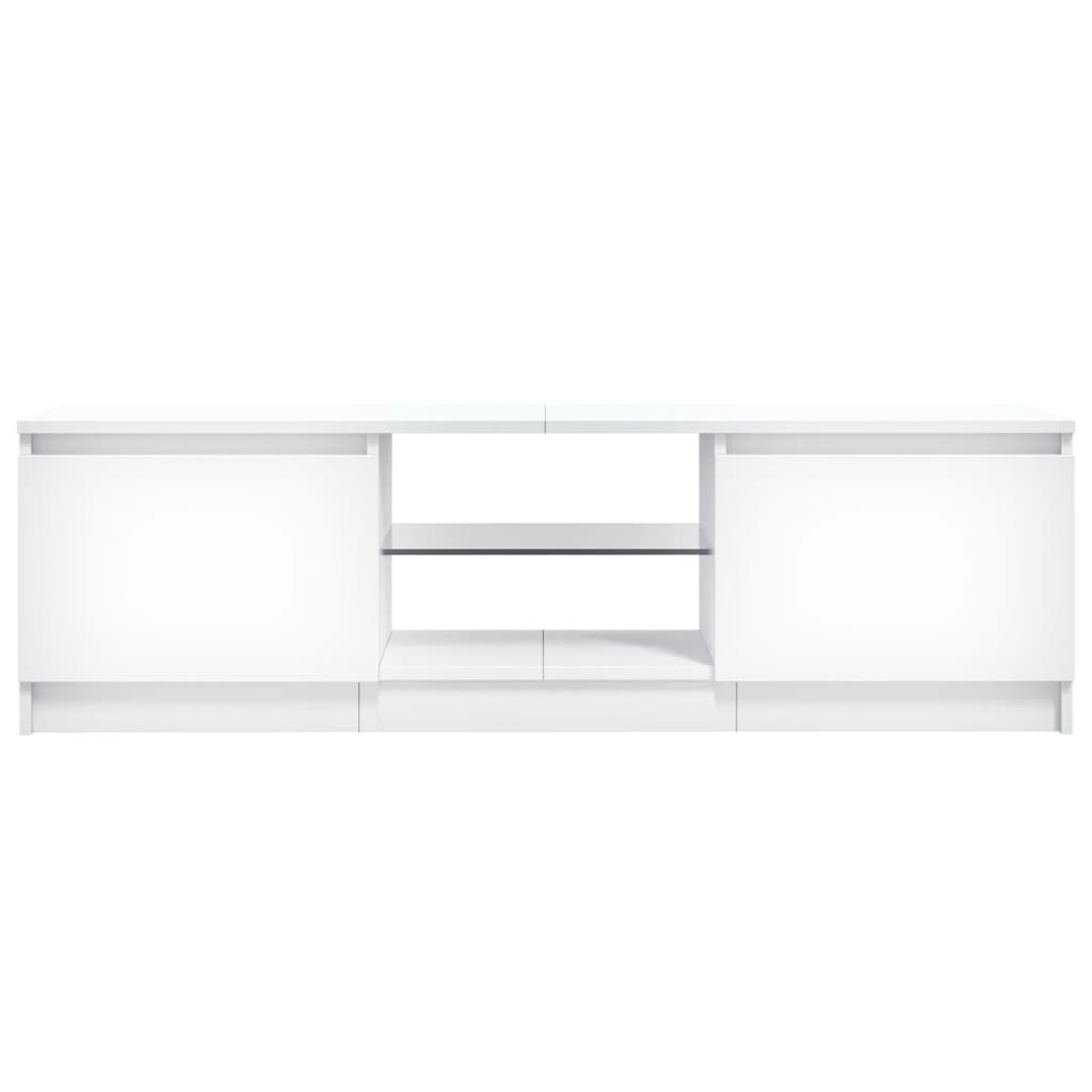 Móvel de TV com luzes LED 120x30x35,5 cm branco