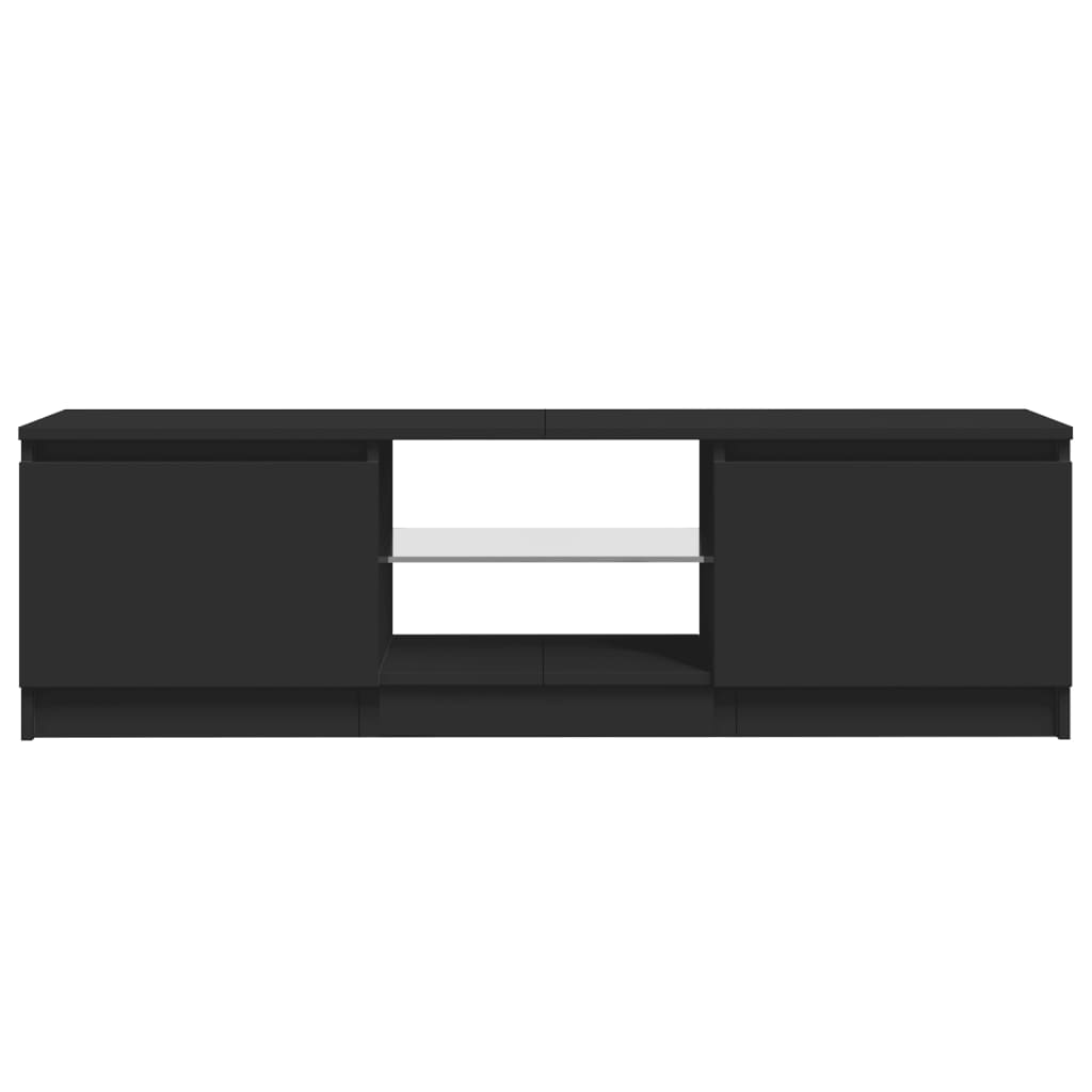 Móvel de TV com luzes LED 120x30x35,5 cm preto