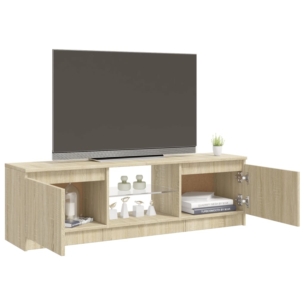 Móvel de TV com luzes LED 120x30x35,5 cm carvalho sonoma