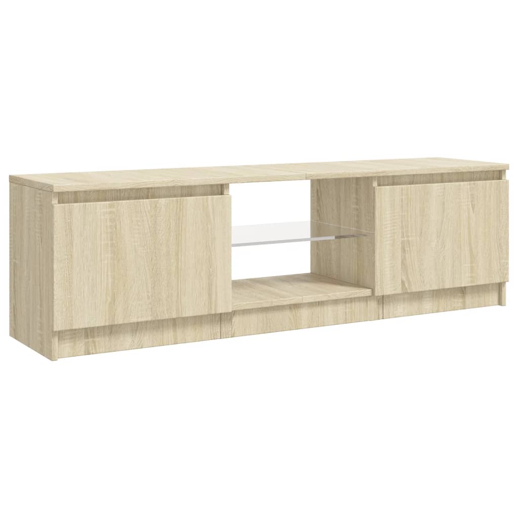 Móvel de TV com luzes LED 120x30x35,5 cm carvalho sonoma