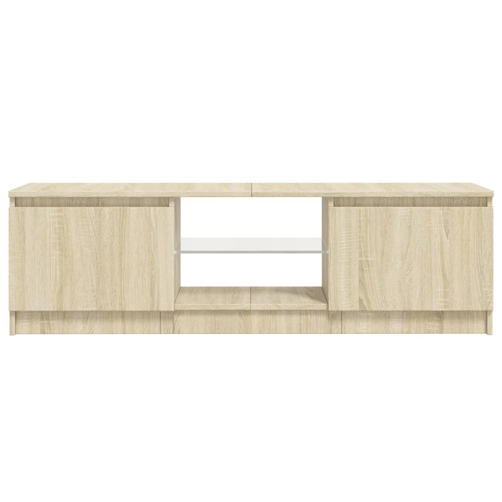 Móvel de TV com luzes LED 120x30x35,5 cm carvalho sonoma
