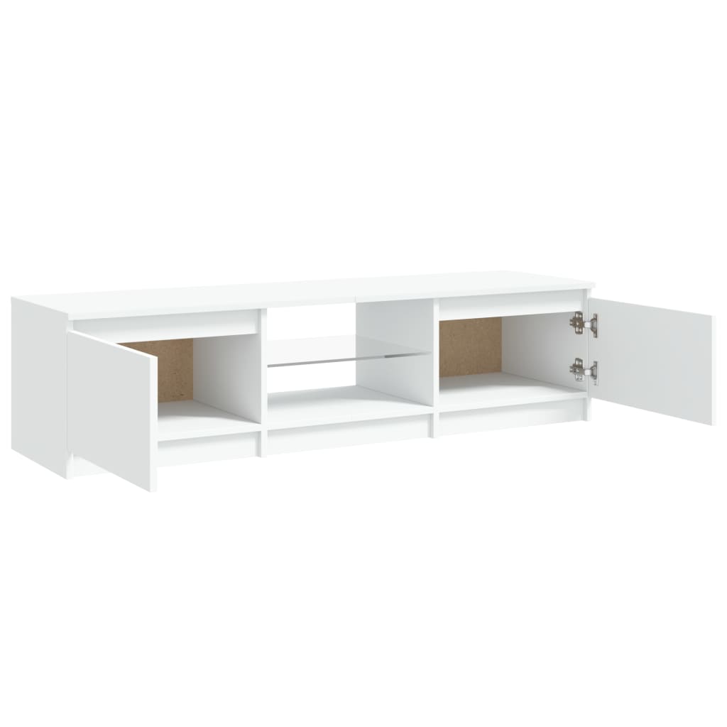 Móvel de TV com luzes LED 140x40x35,5 cm branco