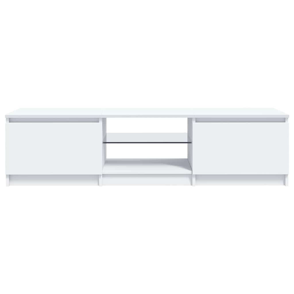 Móvel de TV com luzes LED 140x40x35,5 cm branco