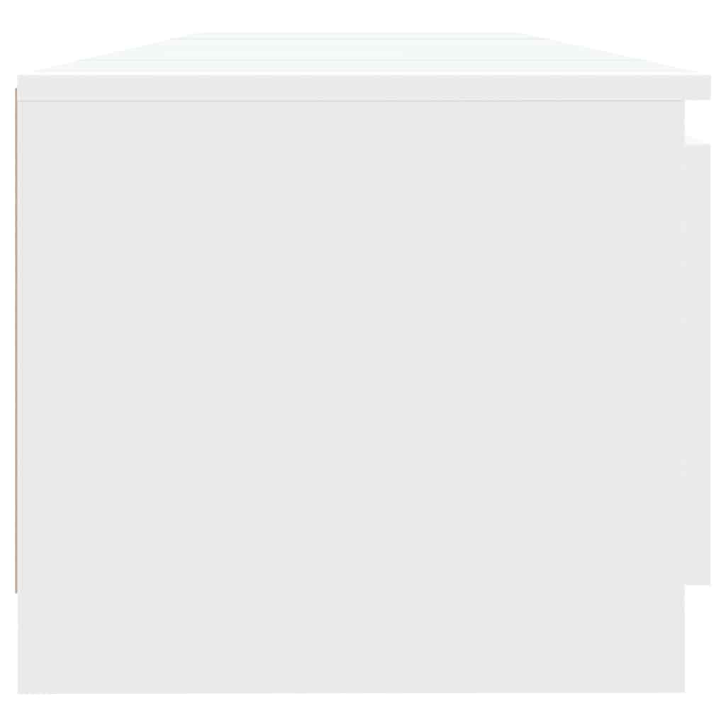 Móvel de TV com luzes LED 140x40x35,5 cm branco