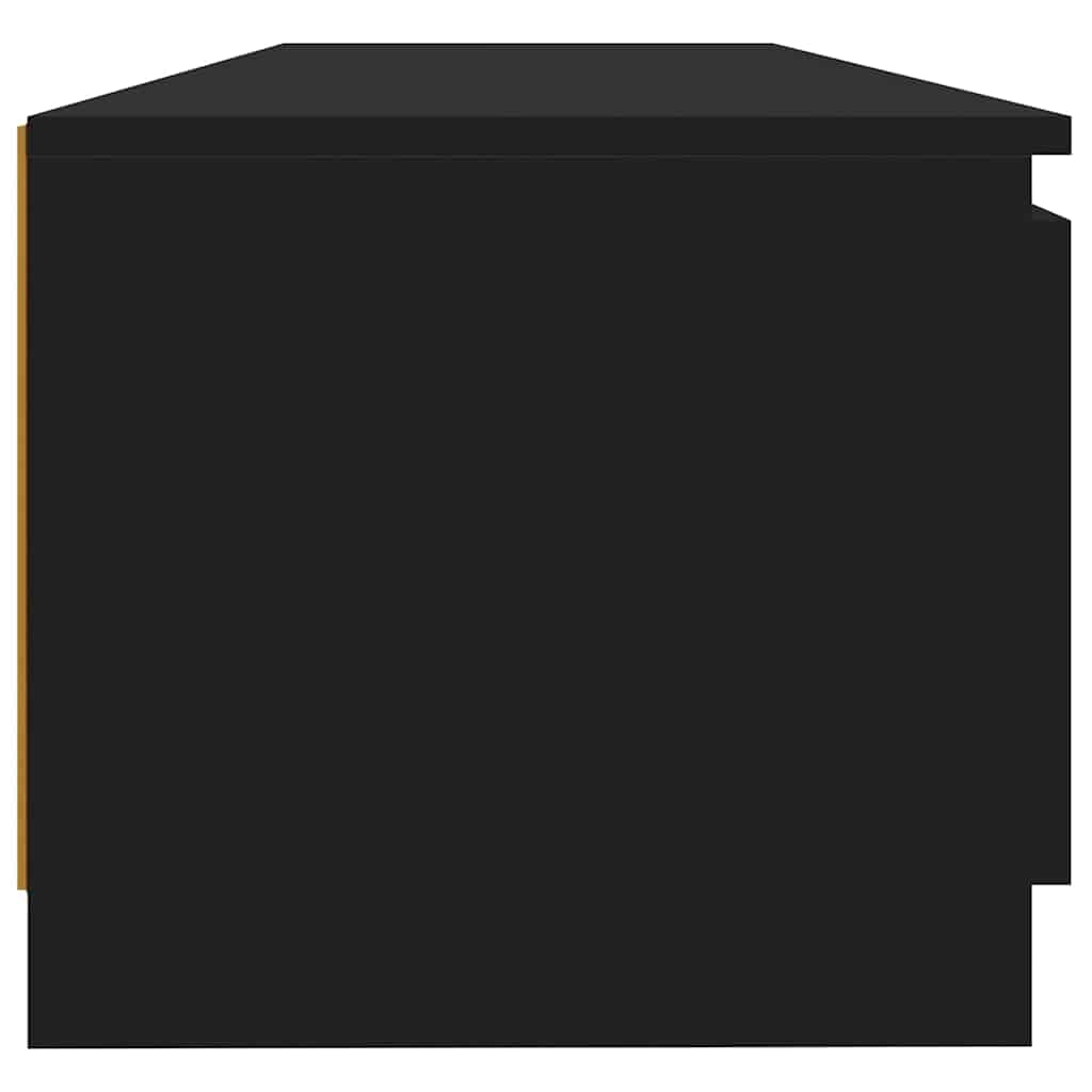 Móvel de TV com luzes LED 140x40x35,5 cm preto