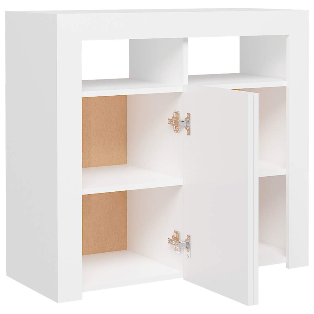 Aparador com luzes LED 80x35x75 cm branco