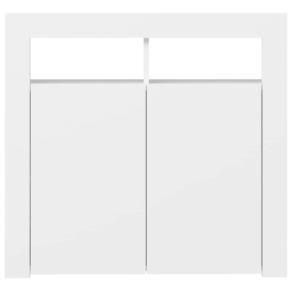 Aparador com luzes LED 80x35x75 cm branco