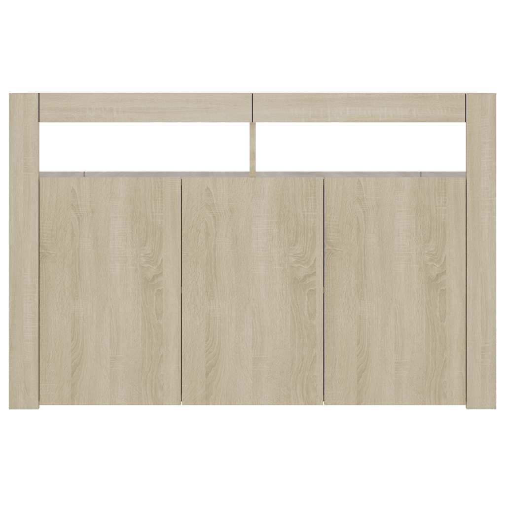 Aparador com luzes LED 115,5x30x75 cm carvalho sonoma