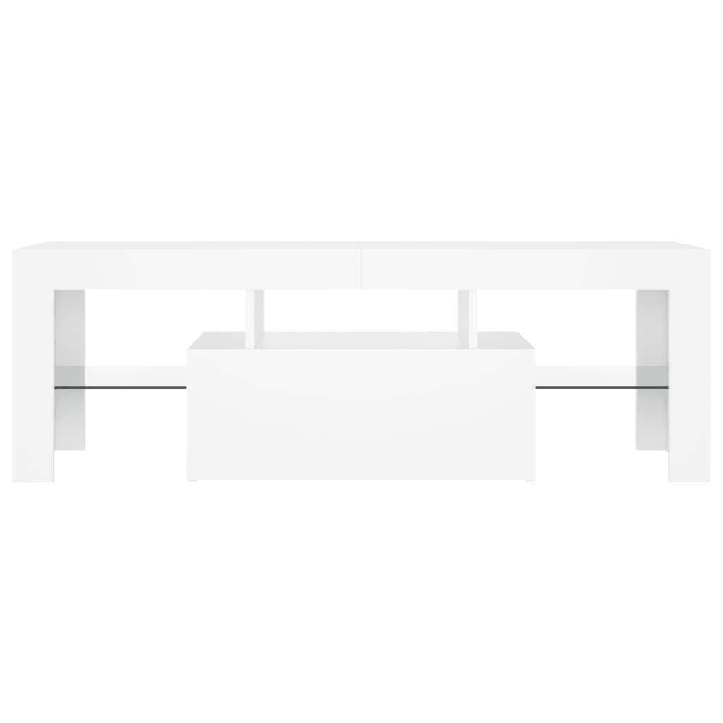 Móvel de TV com luzes LED 120x35x40 cm branco