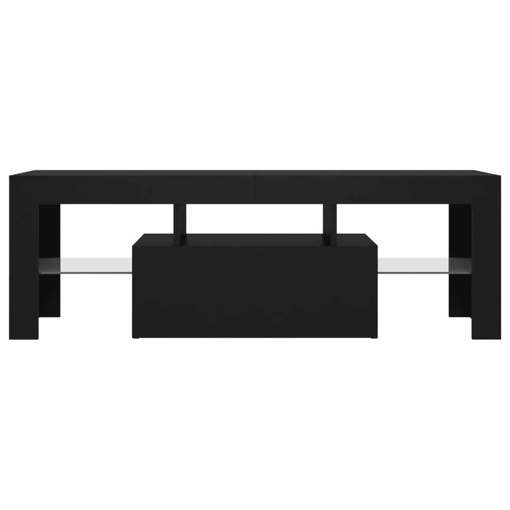 Móvel de TV com luzes LED 120x35x40 cm preto