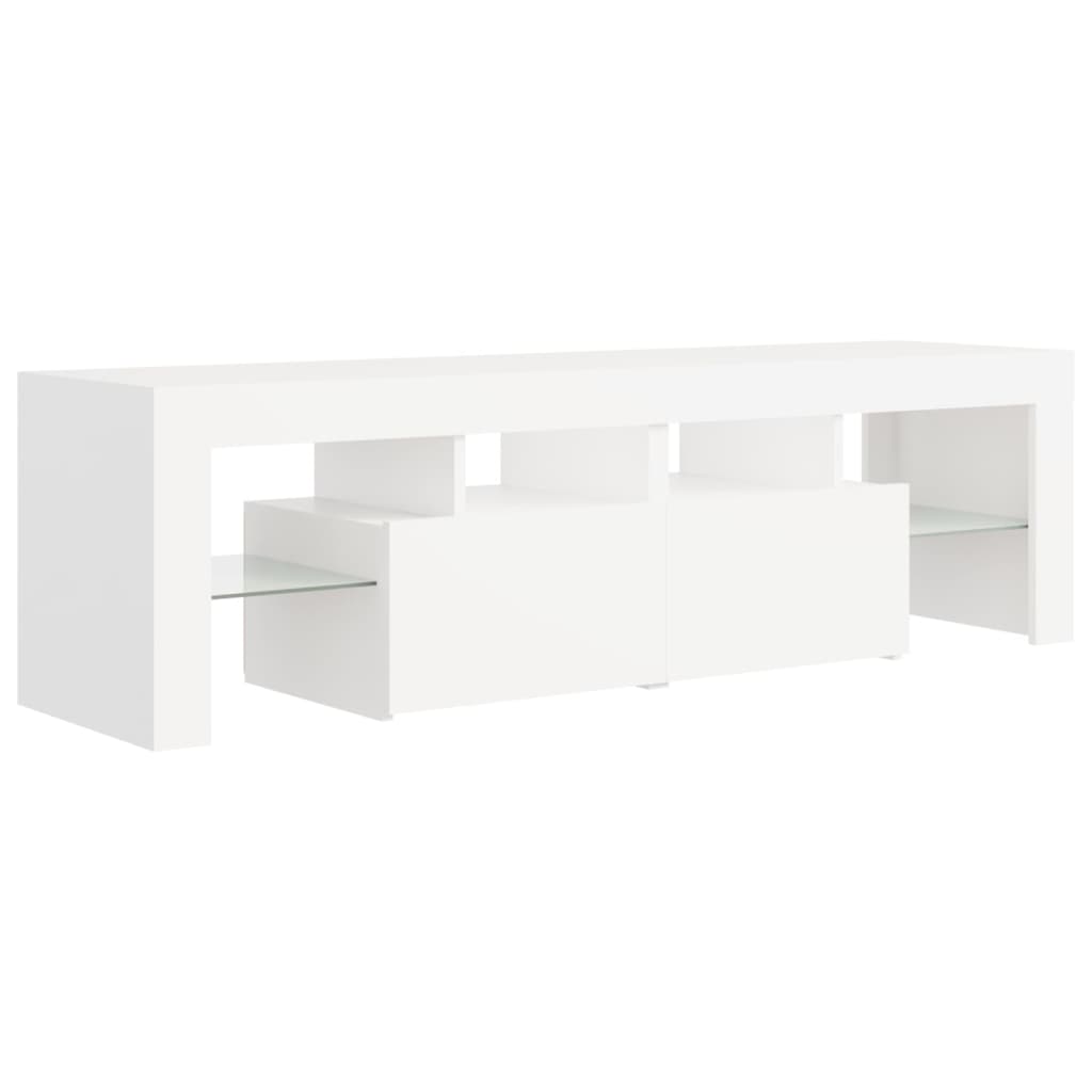 Móvel de TV com luzes LED 140x36,5x40 cm branco