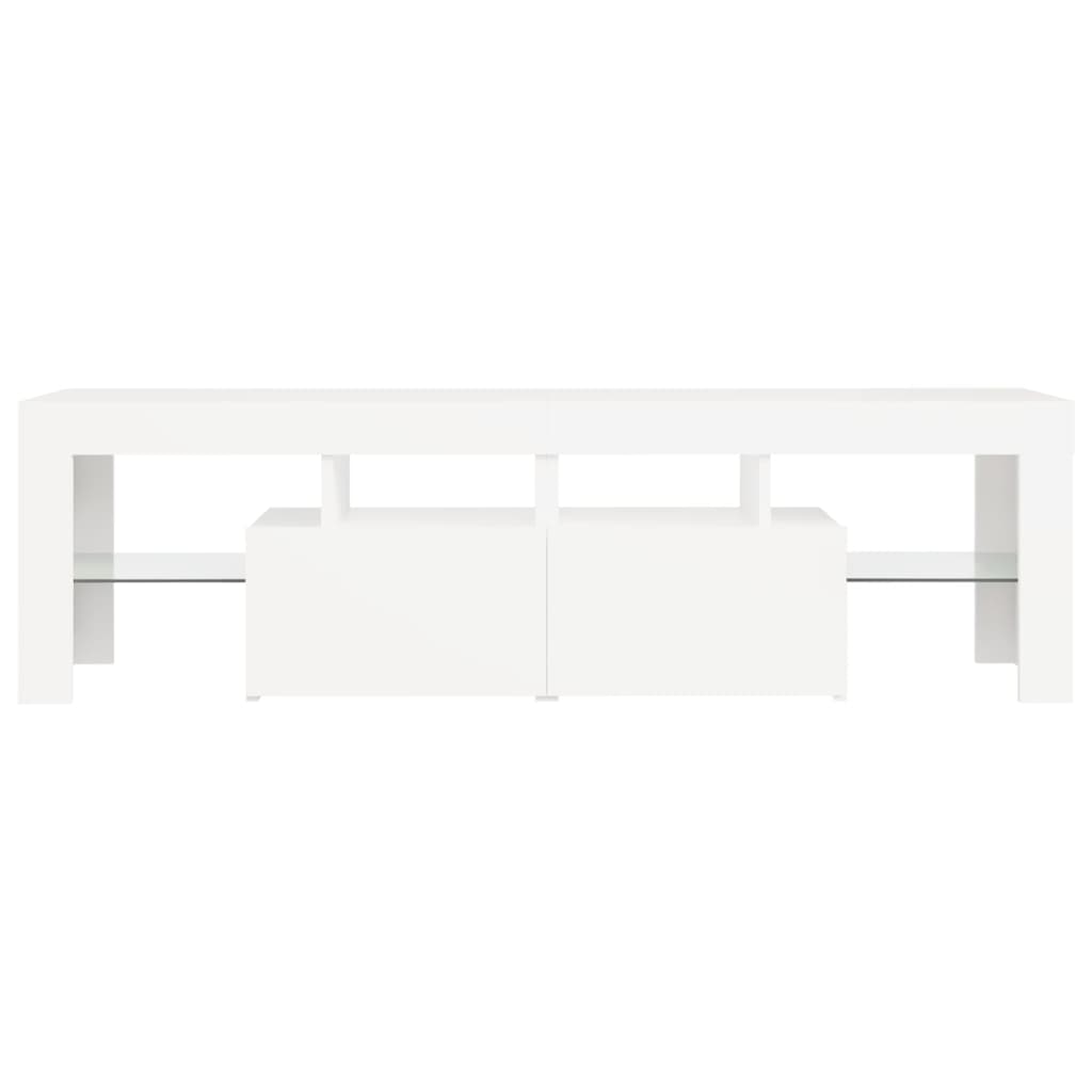 Móvel de TV com luzes LED 140x36,5x40 cm branco