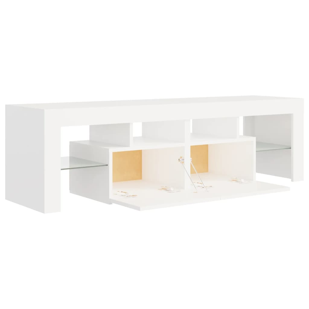 Móvel de TV com luzes LED 140x36,5x40 cm branco