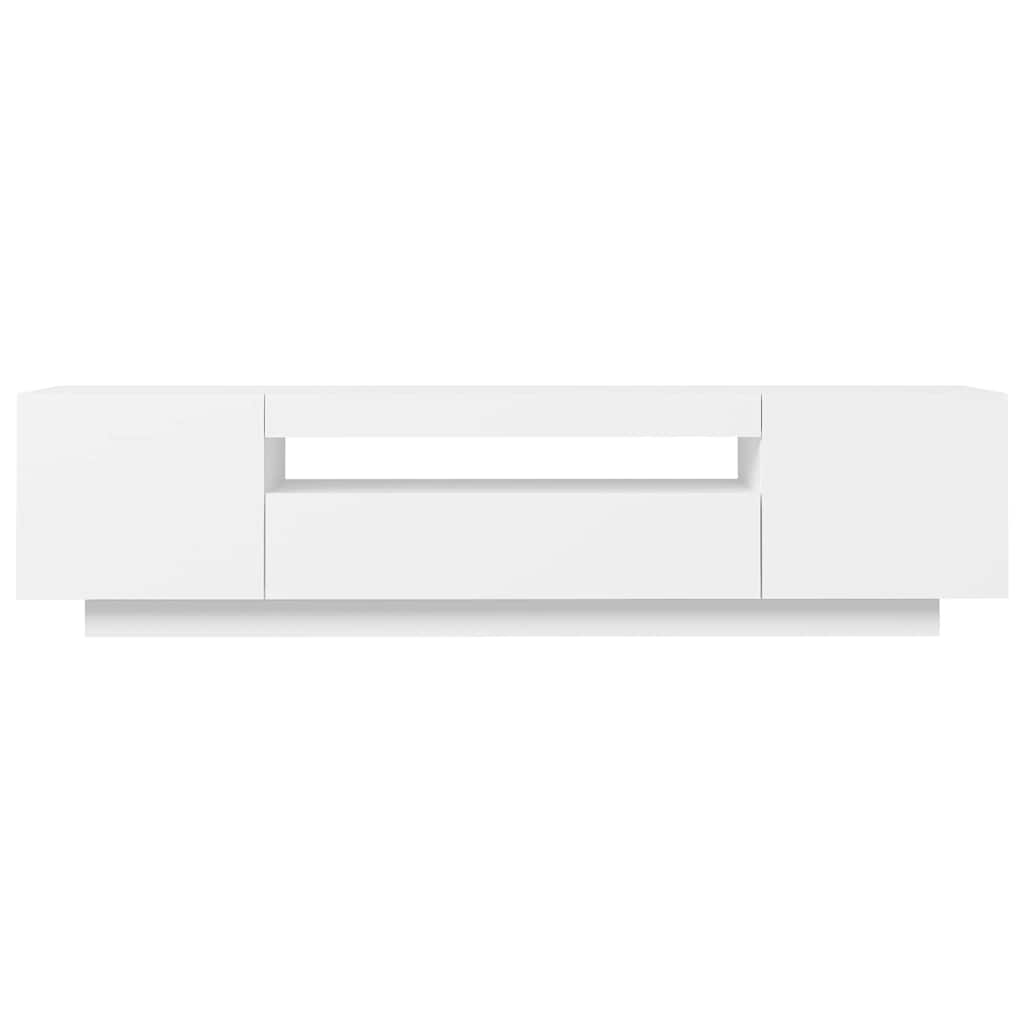 Móvel de TV com luzes LED 160x35x40 cm branco