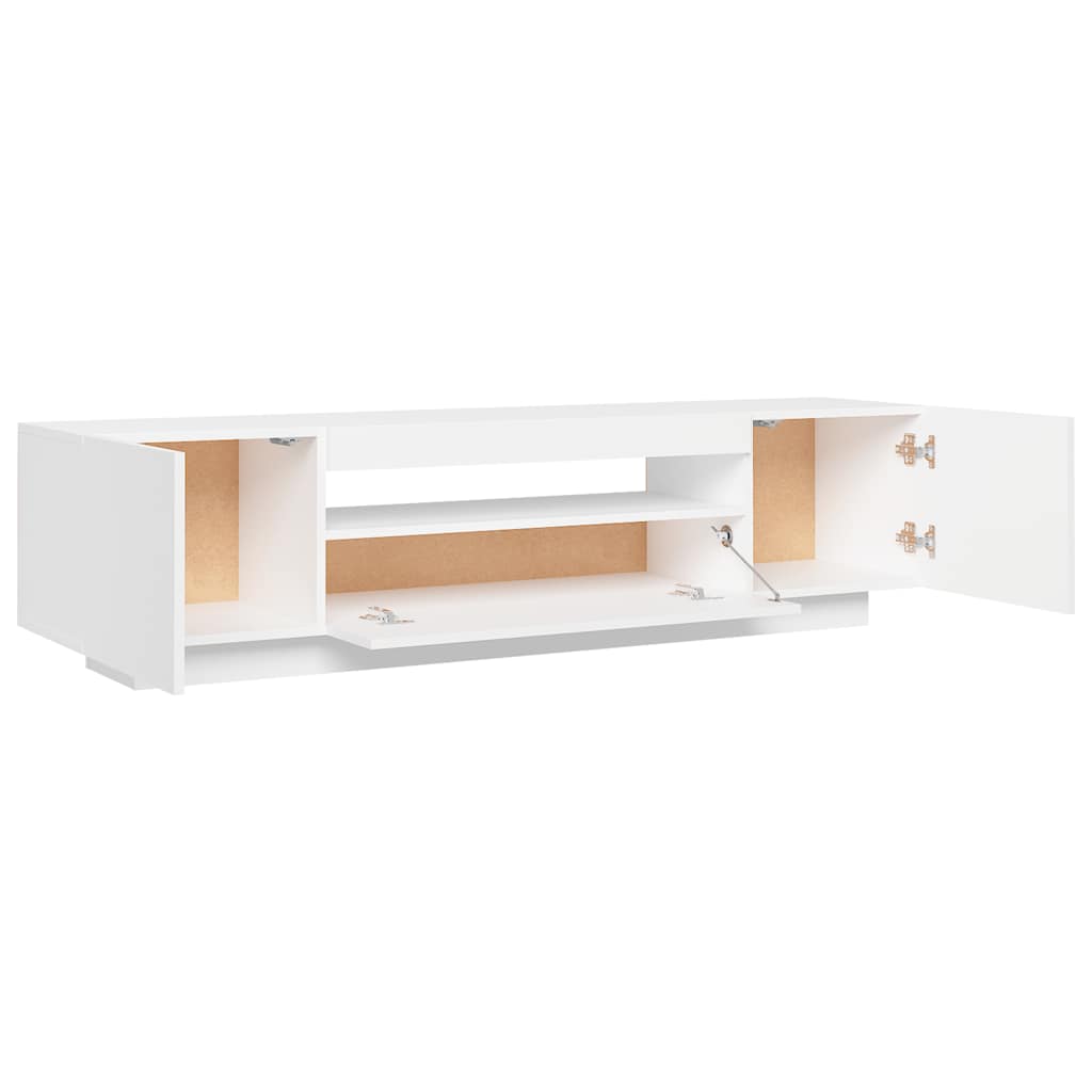 Móvel de TV com luzes LED 160x35x40 cm branco