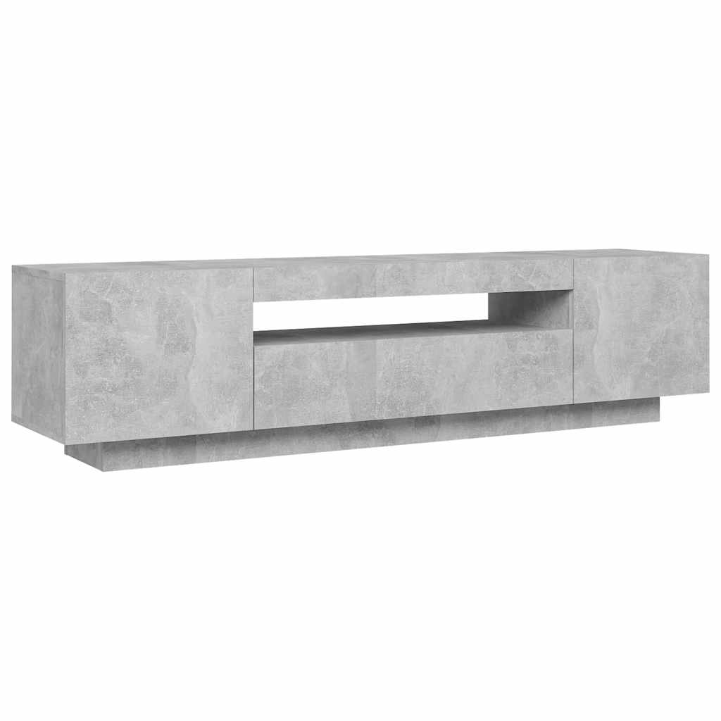Móvel de TV com luzes LED 160x35x40 cm cinzento cimento