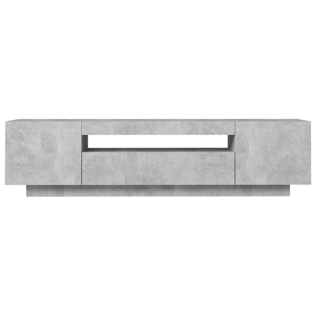Móvel de TV com luzes LED 160x35x40 cm cinzento cimento