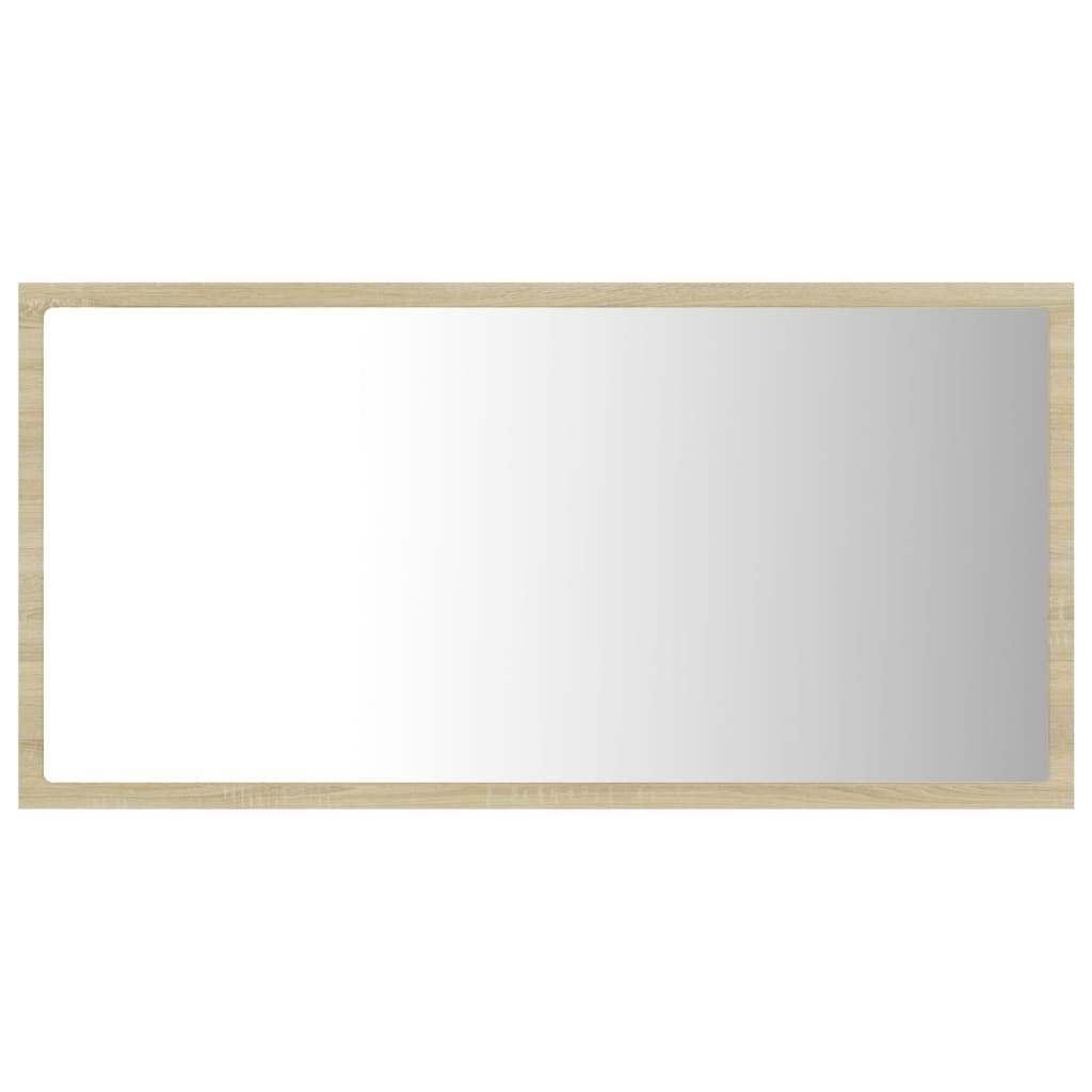 Espelho casa banho c/ LED 80x8,5x37 cm acrílico carvalho sonoma