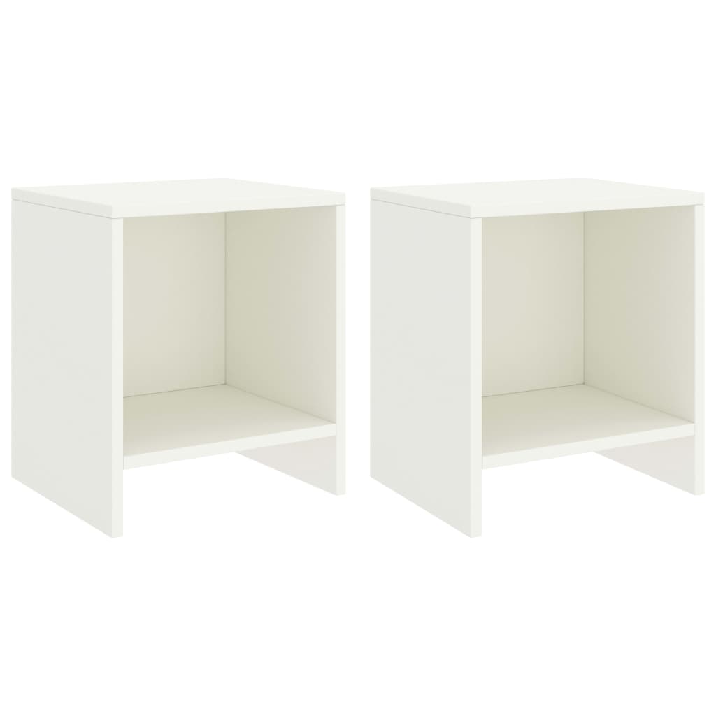 Mesas de cabeceira 2 pcs 35x30x40cm madeira pinho maciça branco