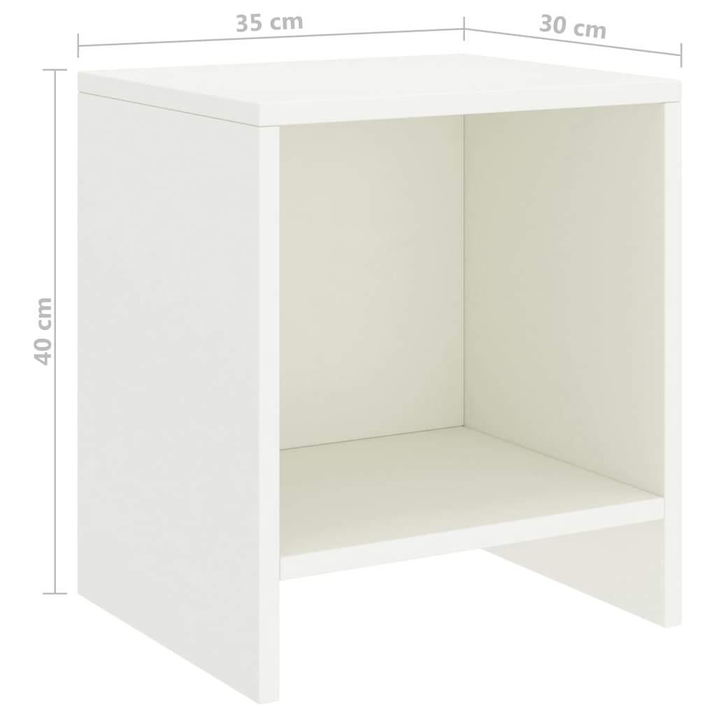 Mesas de cabeceira 2 pcs 35x30x40cm madeira pinho maciça branco