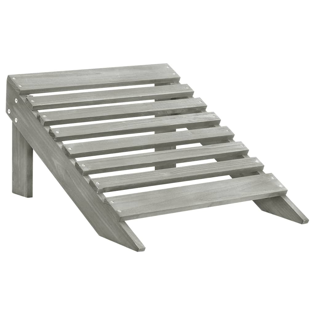 Cadeira de jardim Adirondack c/ otomano e mesa abeto cinzento