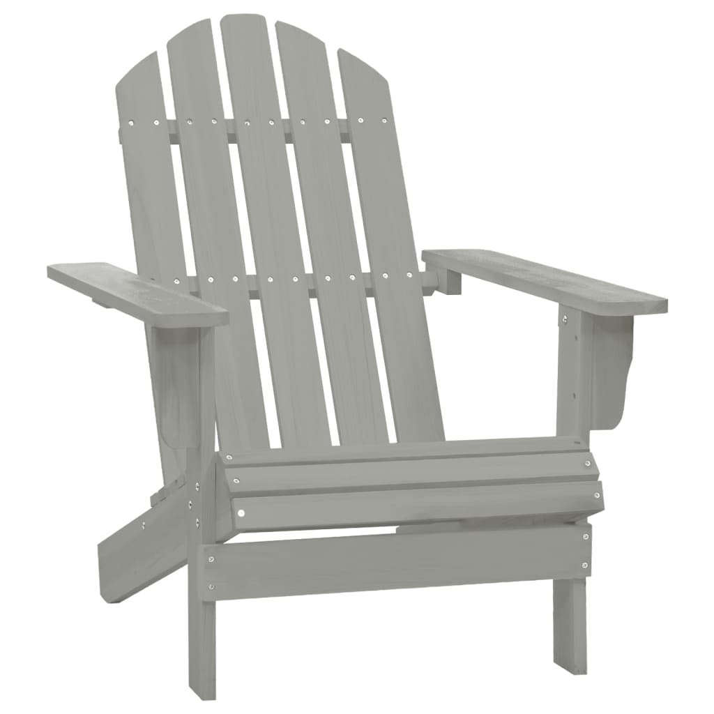 Cadeira de jardim Adirondack c/ otomano e mesa abeto cinzento
