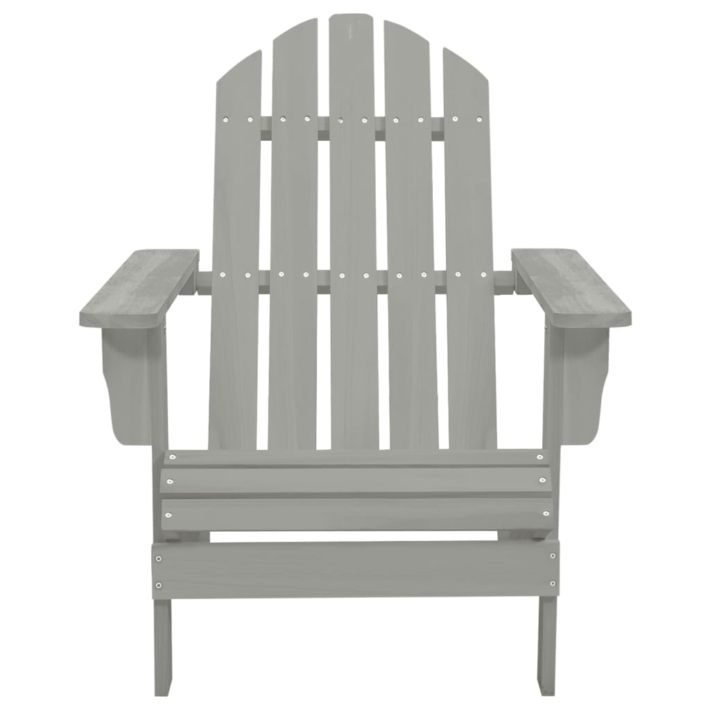 Cadeira de jardim Adirondack c/ otomano e mesa abeto cinzento