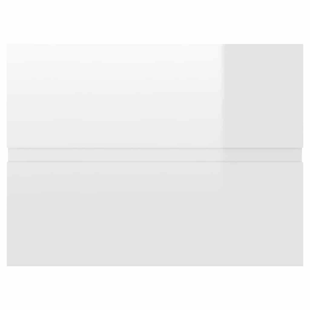 2 pcs conj. móveis casa de banho contraplacado branco brilhante