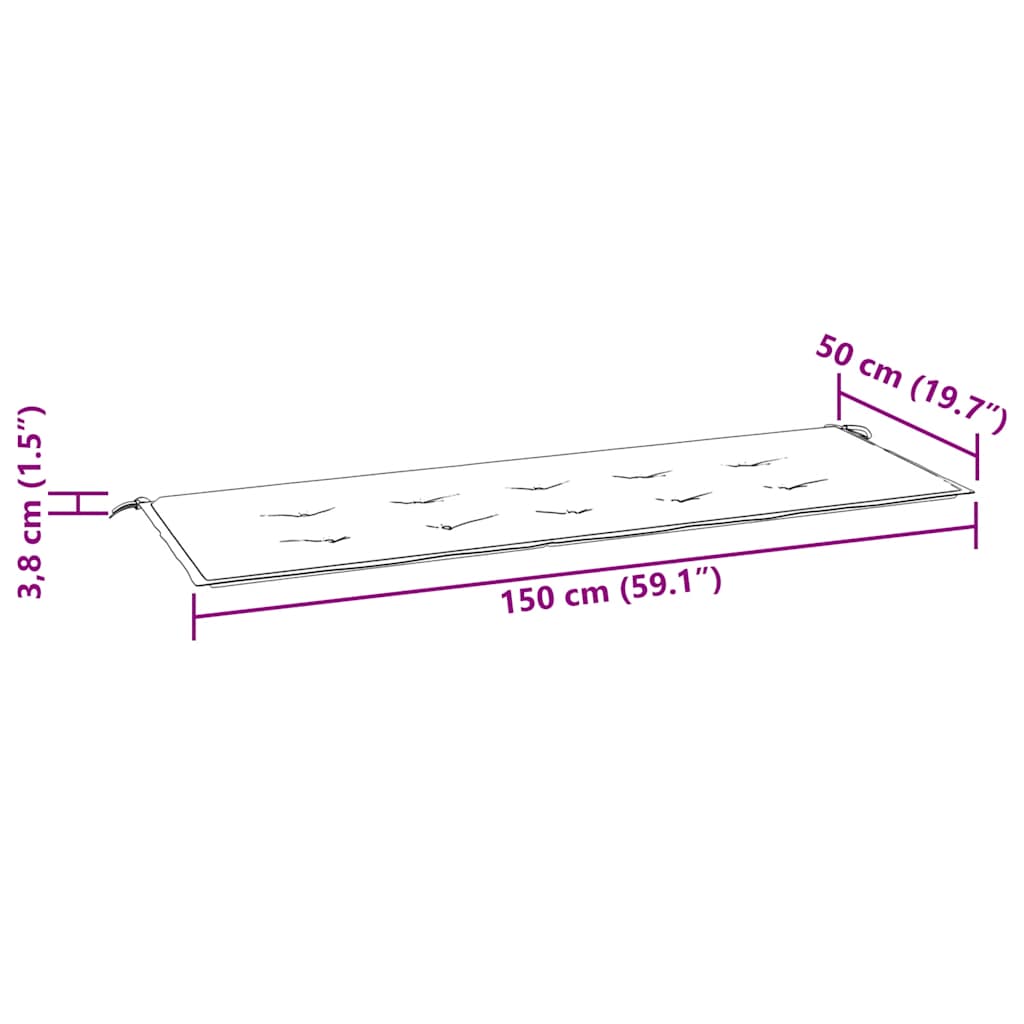 Banco de jardim empilhável c/ almofadão 159 cm teca maciça