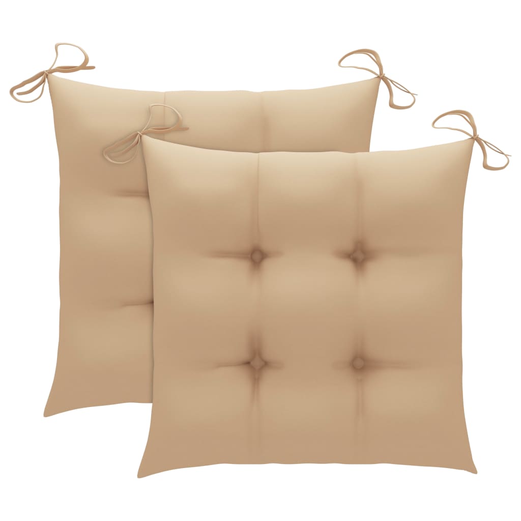 Cadeiras de jantar p/ jardim 2 pcs c/ almofadões acácia maciça