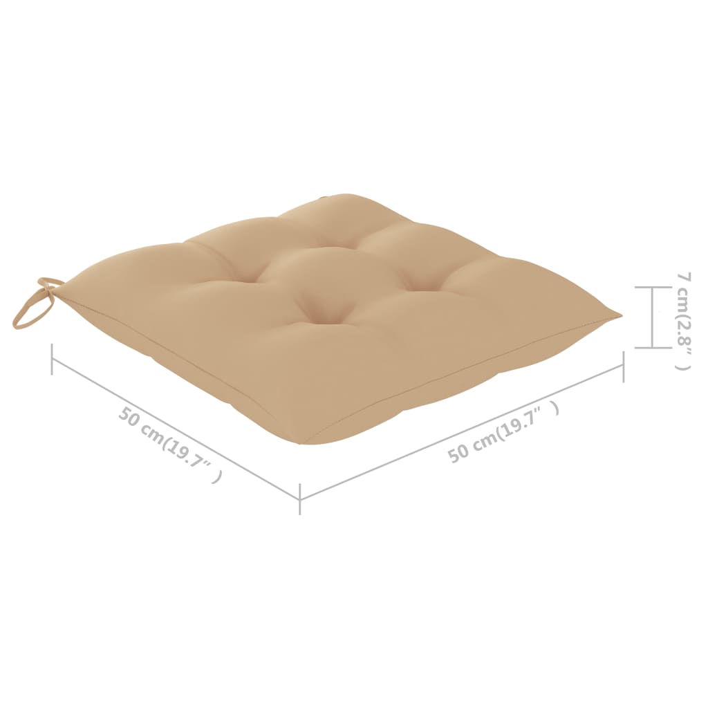 Cadeiras de jantar p/ jardim 3 pcs c/ almofadões acácia maciça