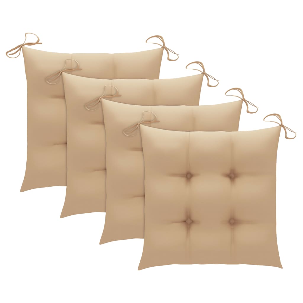 Cadeiras de jantar p/ jardim 3 pcs c/ almofadões acácia maciça
