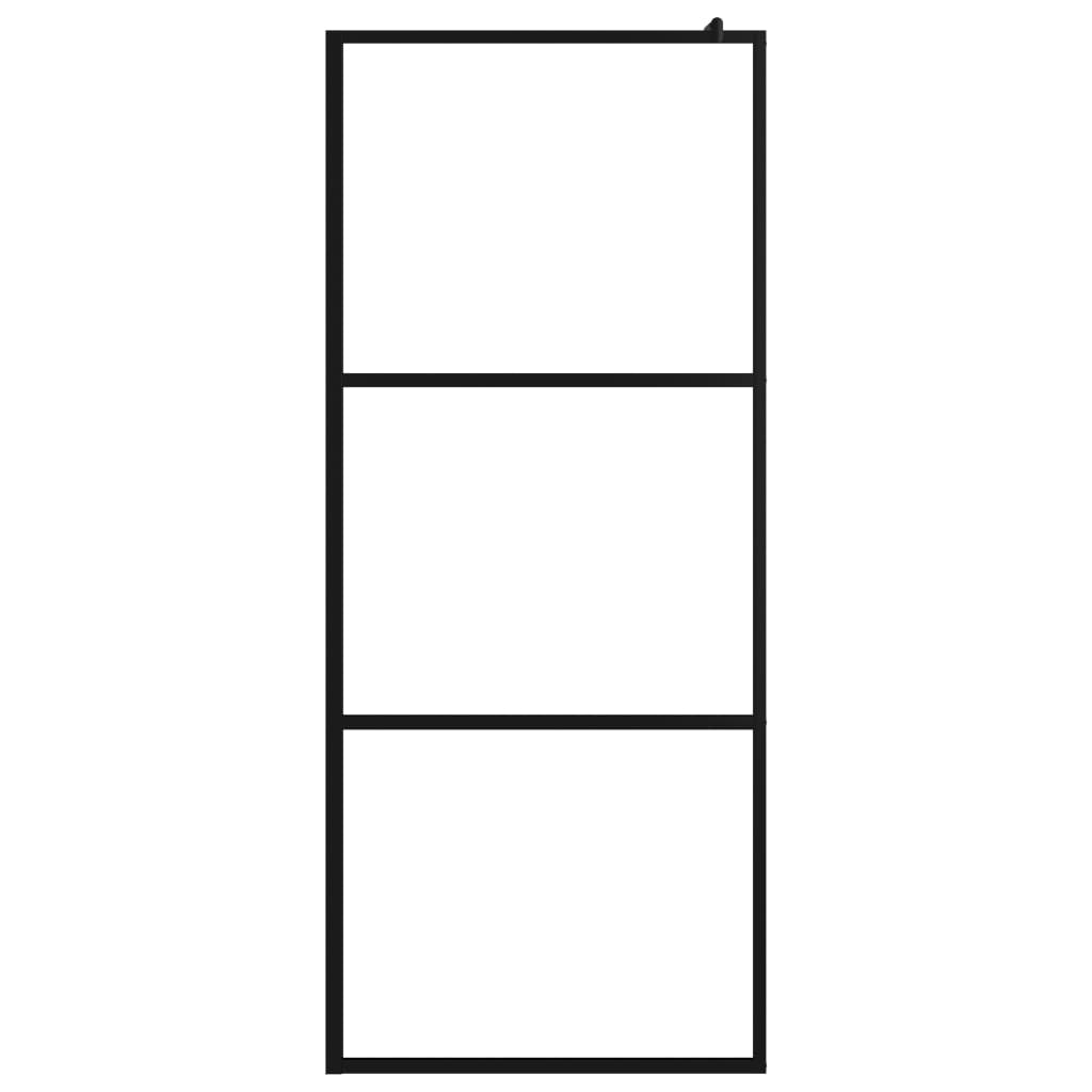 Divisória de chuveiro vidro transparente ESG 100x195 cm preto