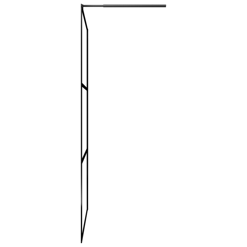 Divisória de chuveiro vidro transparente ESG 100x195 cm preto