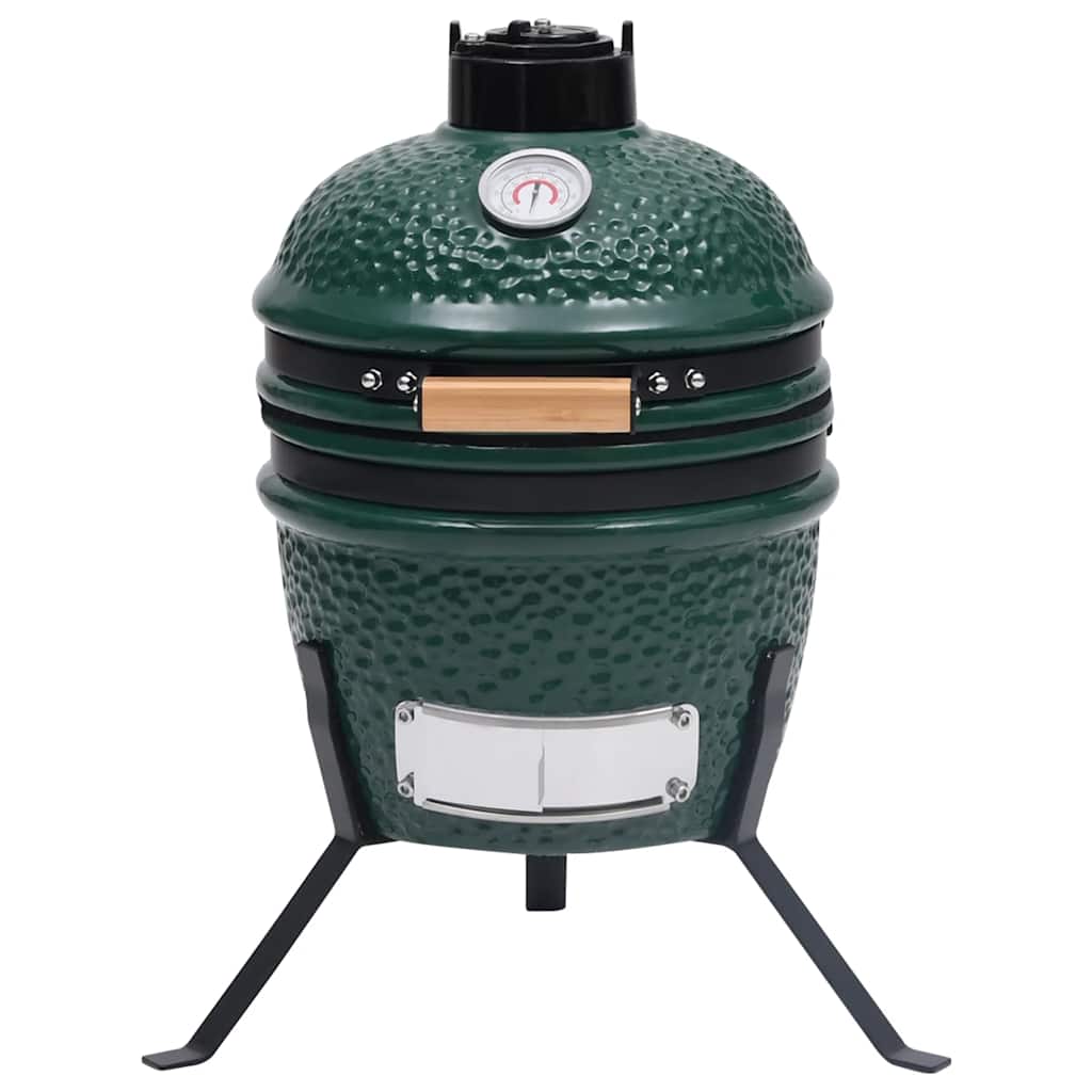 Churrasqueira/defumador Kamado 2-em-1 cerâmica 56 cm verde