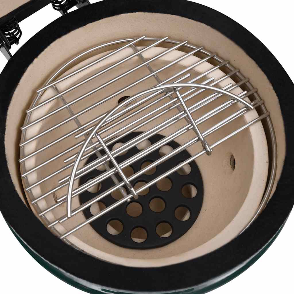 Churrasqueira/defumador Kamado 2-em-1 cerâmica 56 cm verde