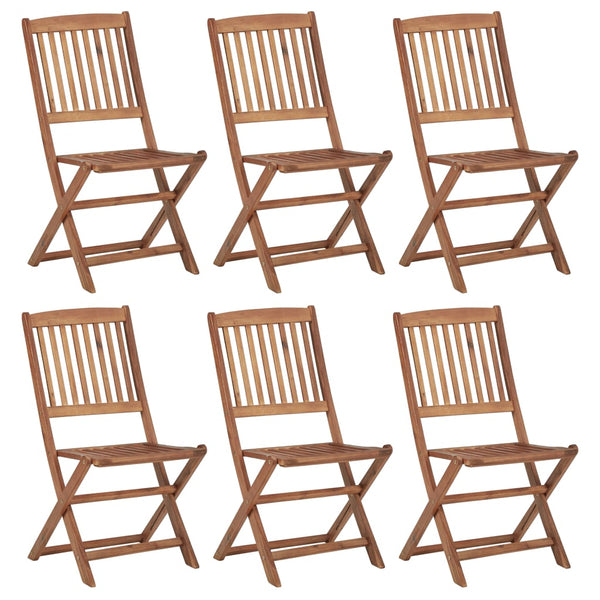 Cadeiras de jardim dobráveis 6 pcs madeira de acácia maciça