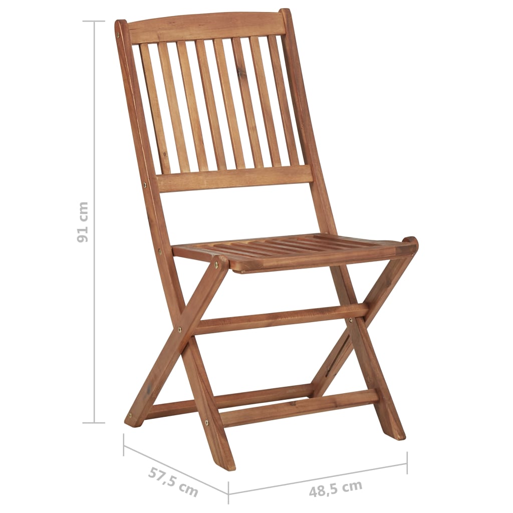 Cadeiras de jardim dobráveis 6 pcs madeira de acácia maciça