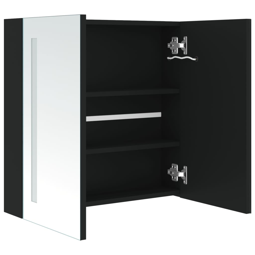 Armário espelhado para casa de banho com LED 62x14x60 cm