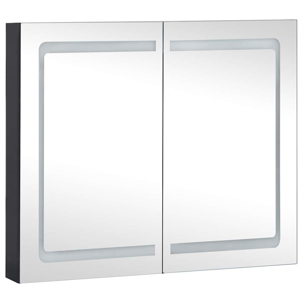 Armário espelhado para casa de banho com LED 80x12,2x68 cm