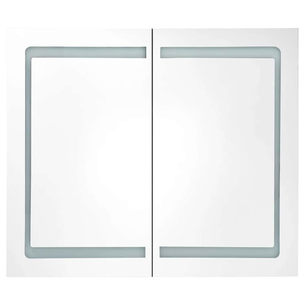Armário espelhado para casa de banho com LED 80x12,2x68 cm