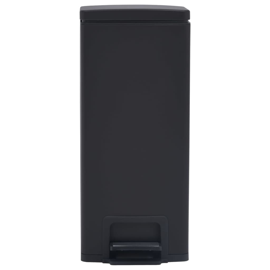 Caixote lixo pedal anti-impressão digital 30 L aço inox. preto