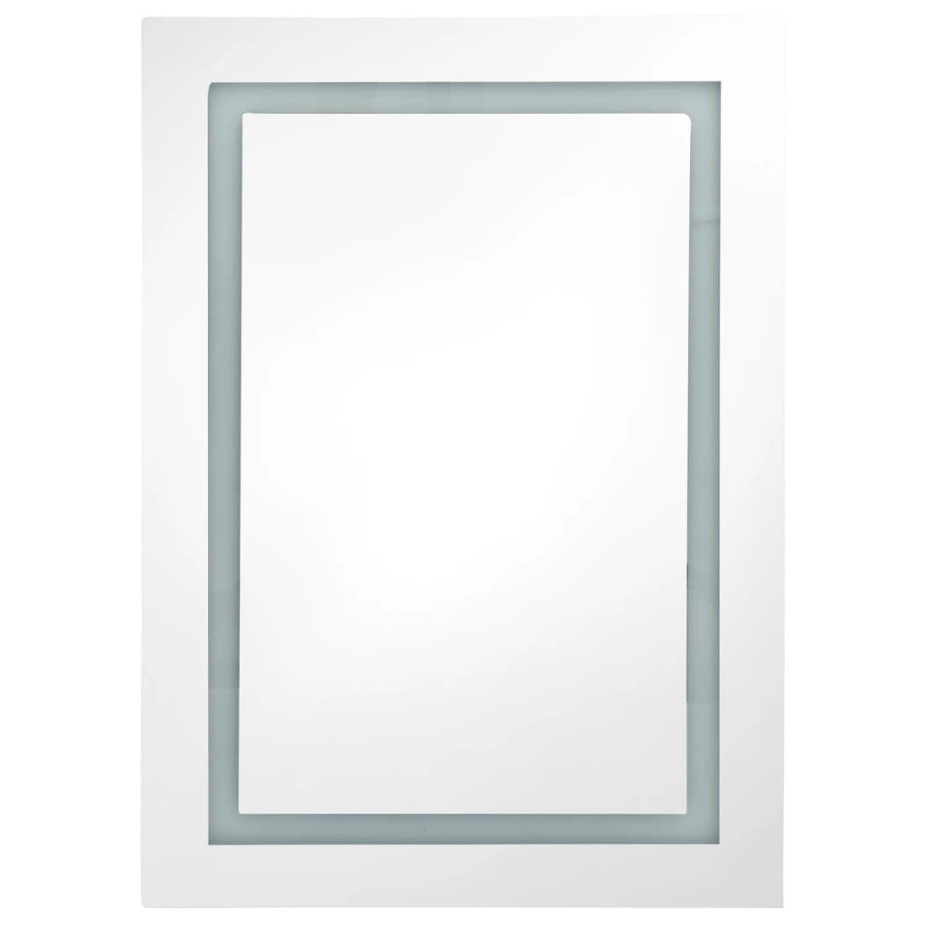 Armário espelhado casa de banho LED 50x13x70cm cinzento cimento