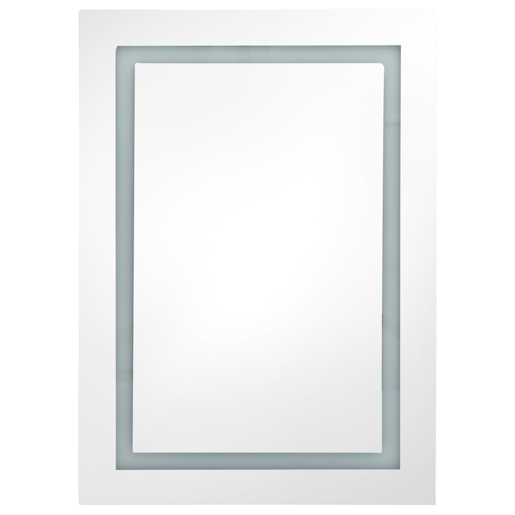 Armário espelhado casa de banho LED 50x13x70 cm branco/carvalho