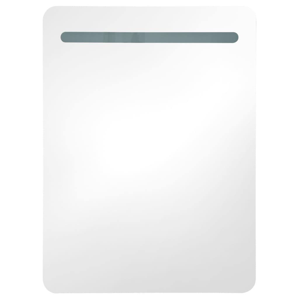Armário espelhado casa de banho LED 60x11x80 cm preto brilhante