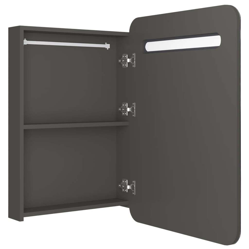 Armário espelhado p/ casa de banho LED 60x11x80 cm antracite