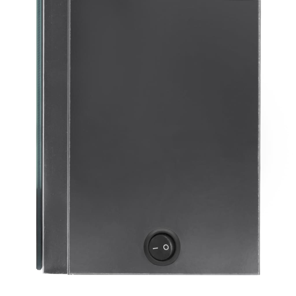 Armário espelhado casa de banho LED 80x12x68 cm cinza brilhante