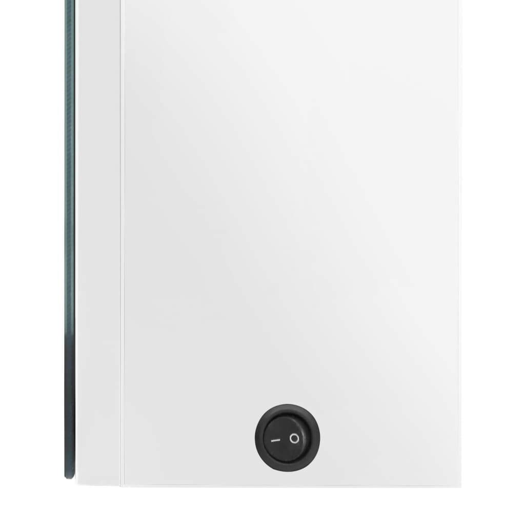 Armário espelhado casa de banho LED 80x12x68cm branco brilhante