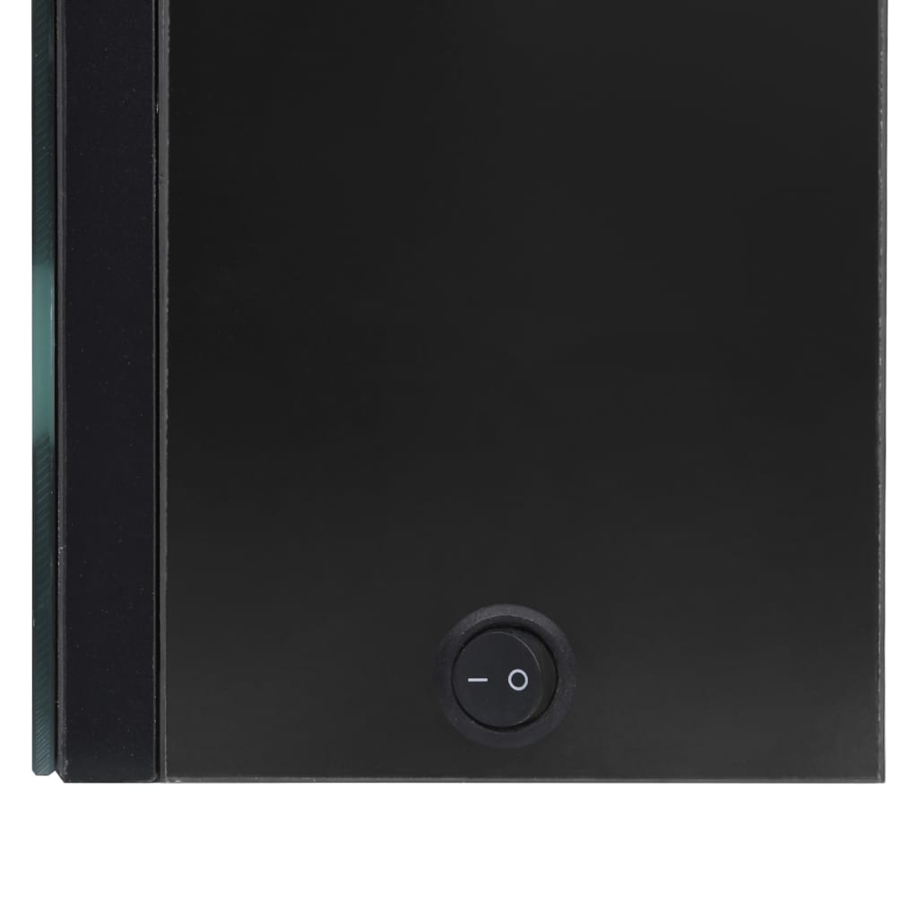Armário espelhado casa de banho LED 62x14x60cm preto brilhante